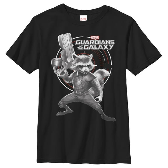 Boy's Marvel Guardians of the Galaxy Rocket Target  Graphic Tee Black Small