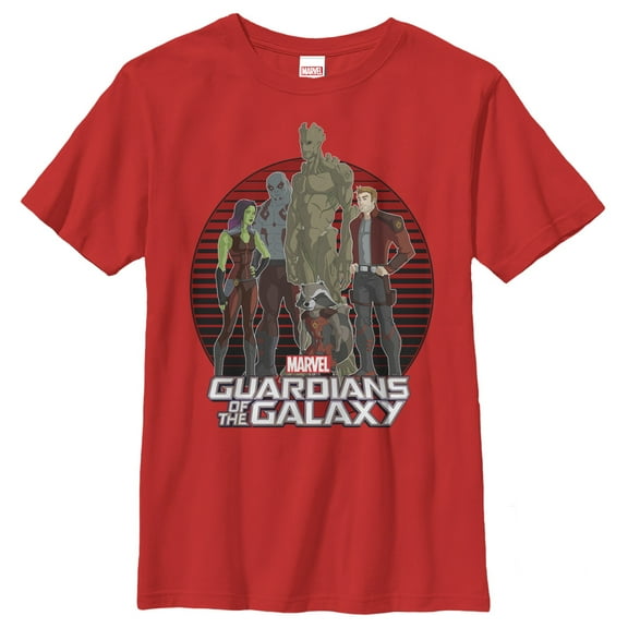 Boy's Marvel Guardians of the Galaxy Stripe  Graphic Tee Red X Large