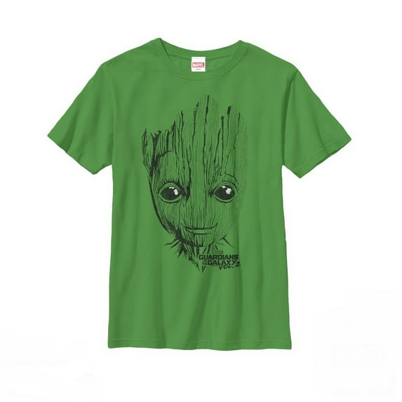 Boy's Marvel Guardians of the Galaxy Vol. 2 Groot Face Graphic Tee Kelly Green Large