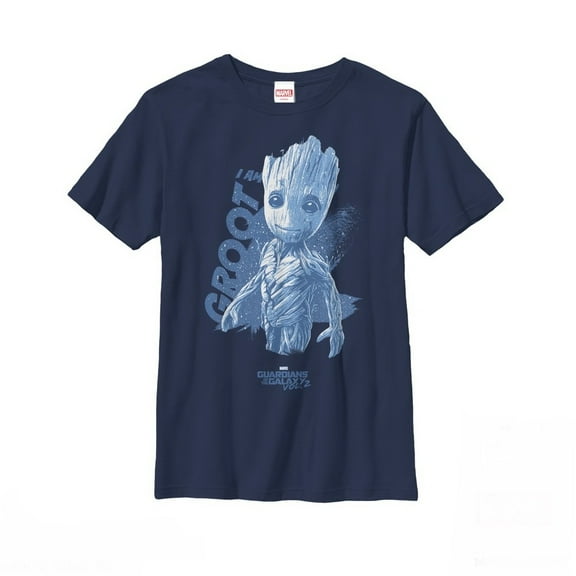 Boy's Marvel Guardians of the Galaxy Vol. 2 I Am Groot  Graphic Tee Navy Blue Large