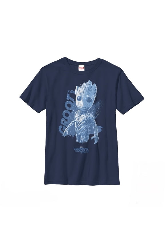 Boy's Marvel Guardians of the Galaxy Vol. 2 I Am Groot  Graphic Tee Navy Blue Small