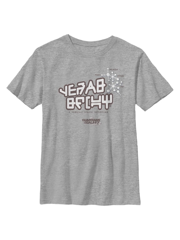 Boy's Marvel Guardians of the Galaxy Vol. 2 Star-Lord Tee Alien Text Graphic Tee Athletic Heather X Large