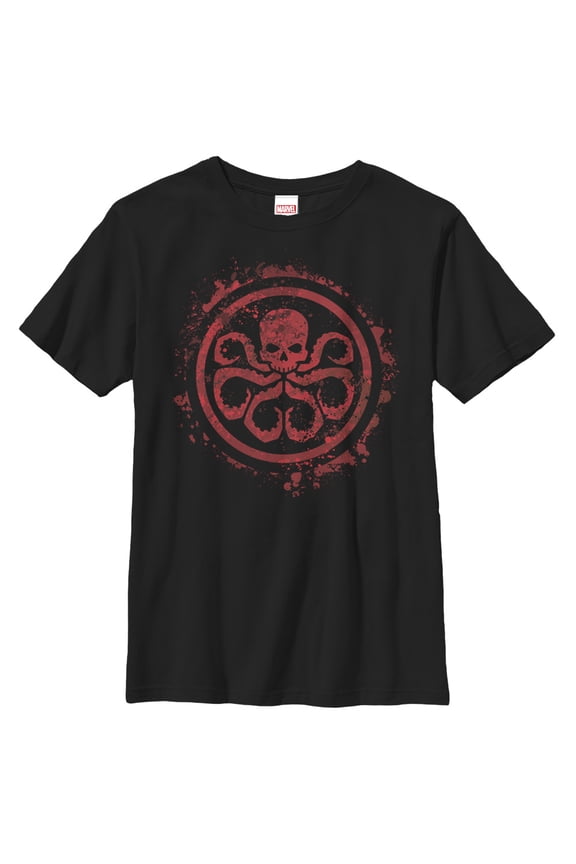 Boy's Marvel Hail Hydra Logo Graphic Tee Black Small