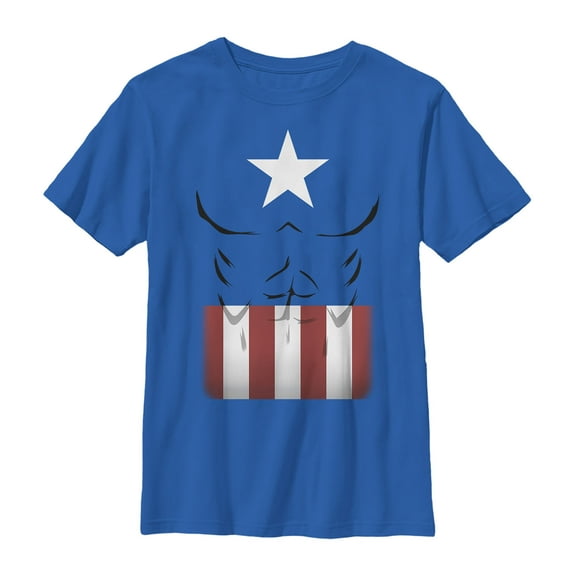 Boy's Marvel Halloween Captain America Costume Graphic Tee Royal Blue X Large