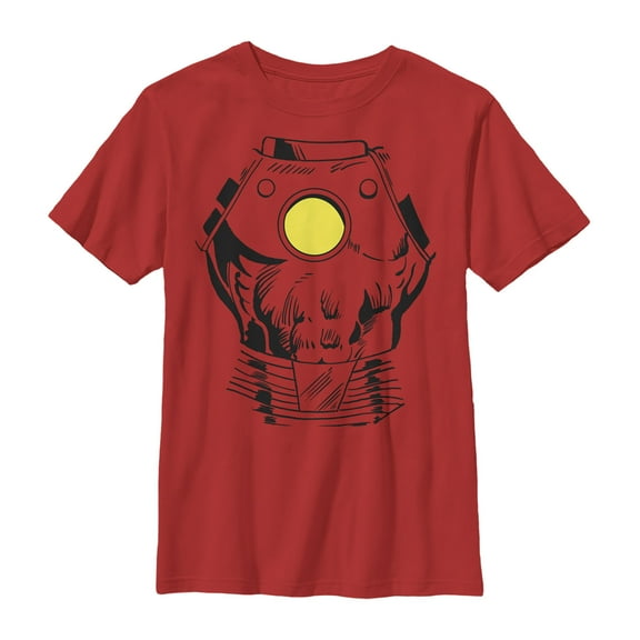 Boy's Marvel Halloween Iron Man Costume Graphic Tee Red Large