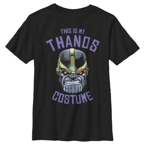 Boy's Marvel Halloween Thanos Costume Graphic Tee Black Medium