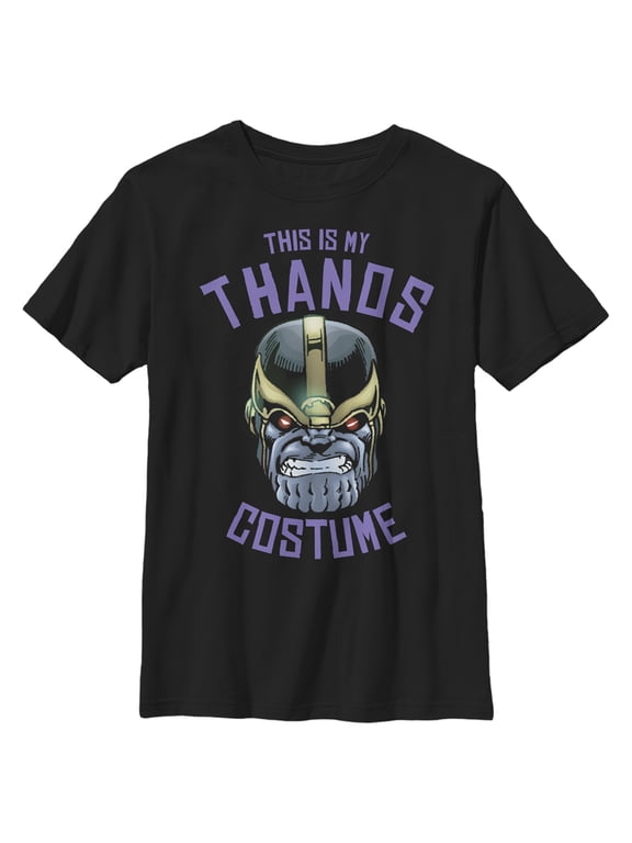 Boy's Marvel Halloween Thanos Costume Graphic Tee Black Small