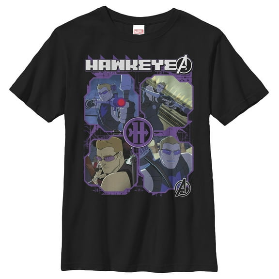 Boy's Marvel Hawkeye Avengers  Graphic Tee Black X Large