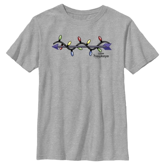 Boy's Marvel Hawkeye Holiday Arrow Graphic Tee Athletic Heather Medium