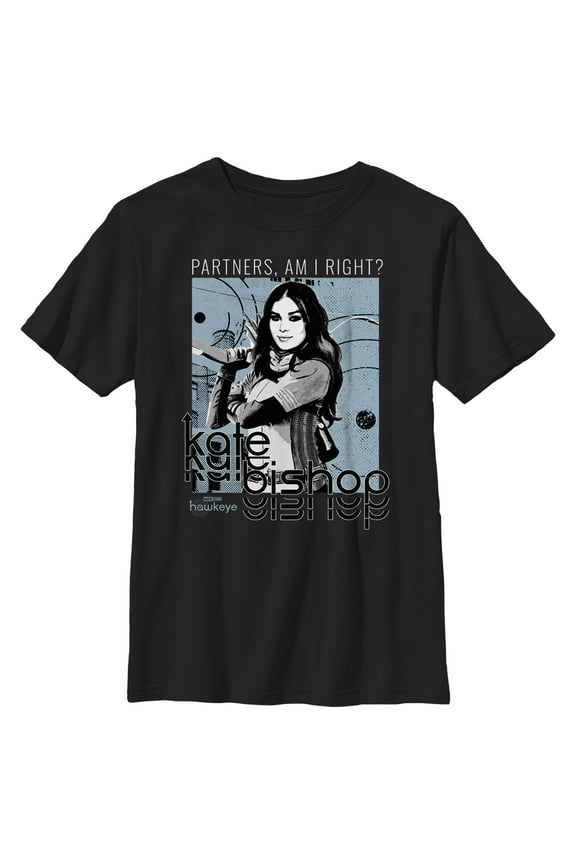 Boy's Marvel Hawkeye Partners Graphic Tee Black Large