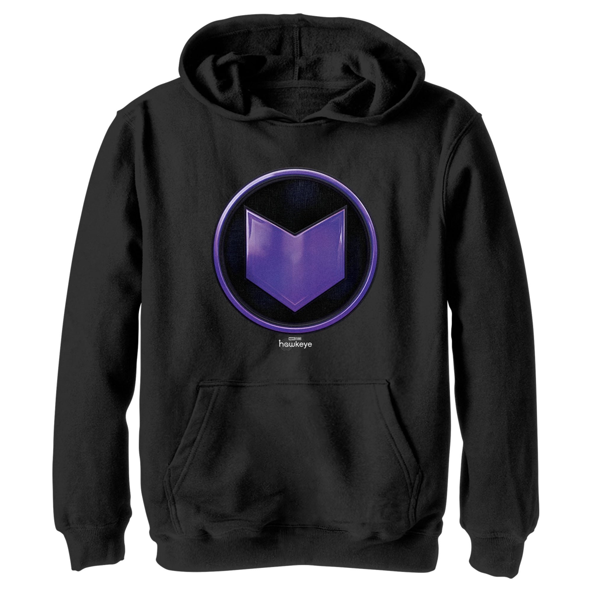 Boy's Marvel Hawkeye Purple Arrow Icon Pull Over Hoodie Black Small ...