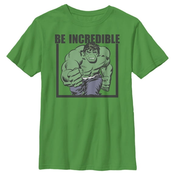 Boy's Marvel Hulk Be Incredible  Graphic Tee Kelly Green X Large