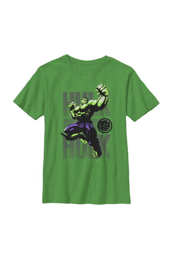 Boy's Marvel Hulk Graphic Tee Kelly Green X Small
