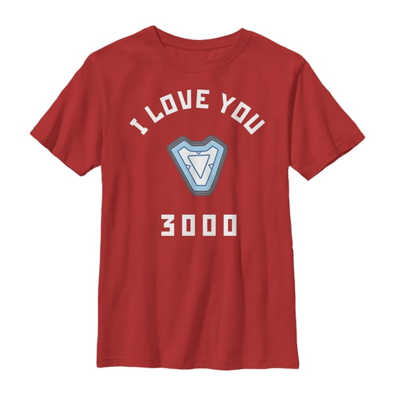 Boy's Marvel I Love You 3000 Iron Man Reactor Graphic Tee Red Large