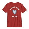 thumbnail image 1 of Boy's Marvel I Love You 3000 Iron Man Reactor  Graphic Tee Red Medium, 1 of 3