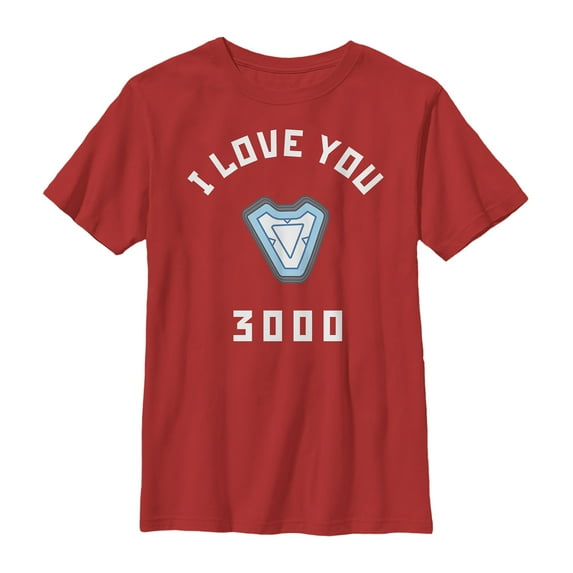 Boy's Marvel I Love You 3000 Iron Man Reactor Graphic Tee Red Medium