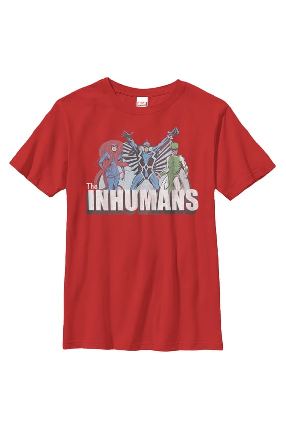 Boy's Marvel Inhumans Characters Graphic Tee Red Large