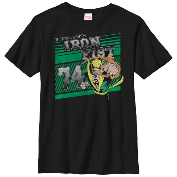 Boy's Marvel Iron Fist Living Weapon 74 Graphic Tee Black Large