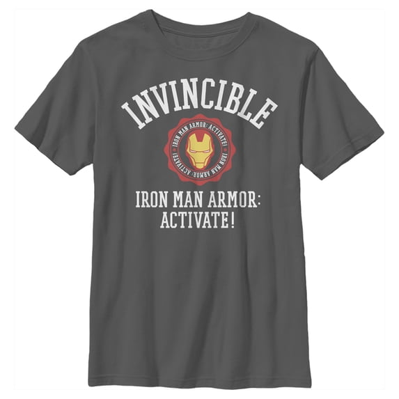 Boy's Marvel Iron Man Armor Activate Graphic Tee Charcoal Small
