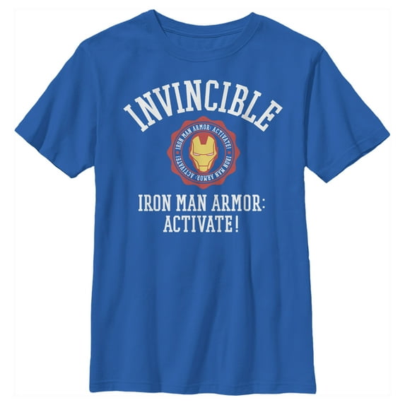 Boy's Marvel Iron Man Armor Activate Graphic Tee Royal Blue Small