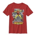 thumbnail image 1 of Boy's Marvel Iron Man Gray Grayscale Panels  Graphic Tee Red Small, 1 of 3