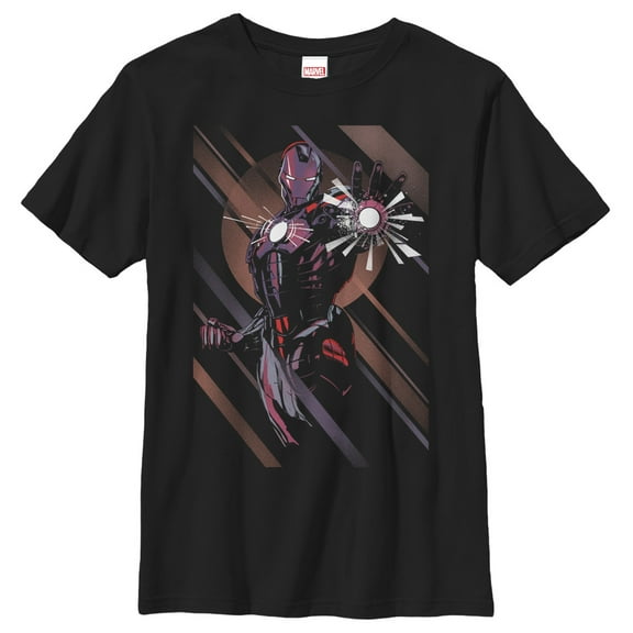 Boy's Marvel Iron Man Heart Graphic Tee Black Small