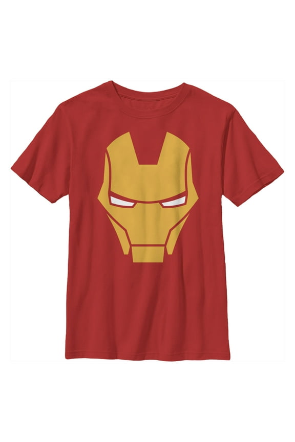 Boy's Marvel Iron Man Helmet Graphic Tee Red Large