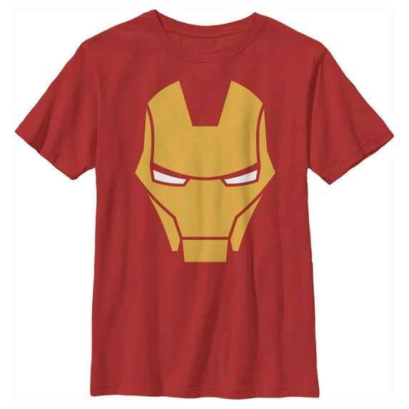 Boy's Marvel Iron Man Helmet Graphic Tee Red Large