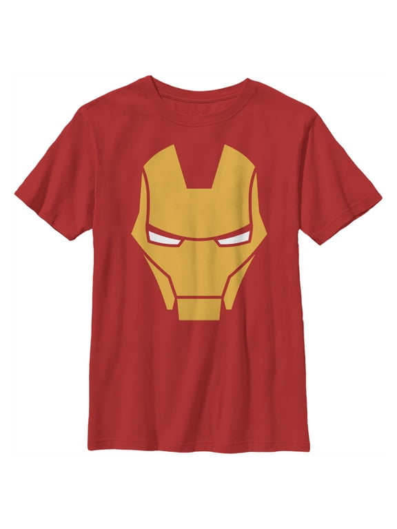 Boy's Marvel Iron Man Helmet Graphic Tee Red Large