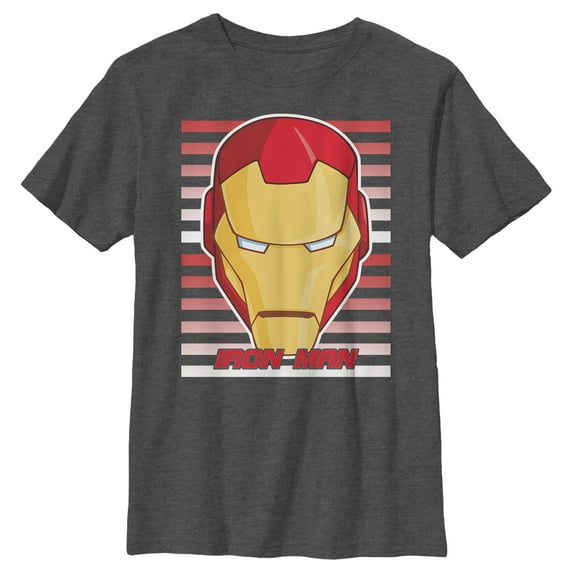 Boy's Marvel Iron Man Lines Graphic Tee Charcoal Heather Medium