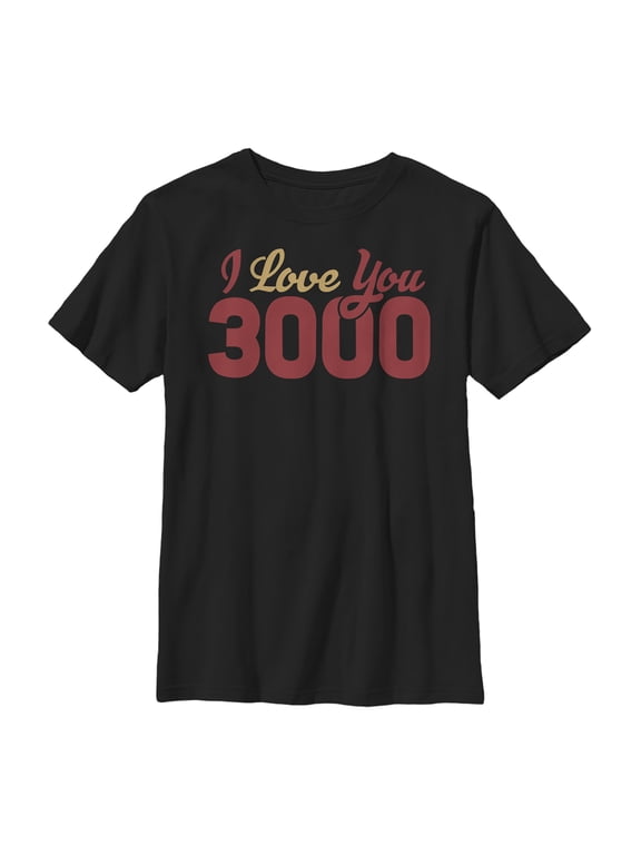 Boy's Marvel Iron Man Love 3000 Script Graphic Tee Black Large