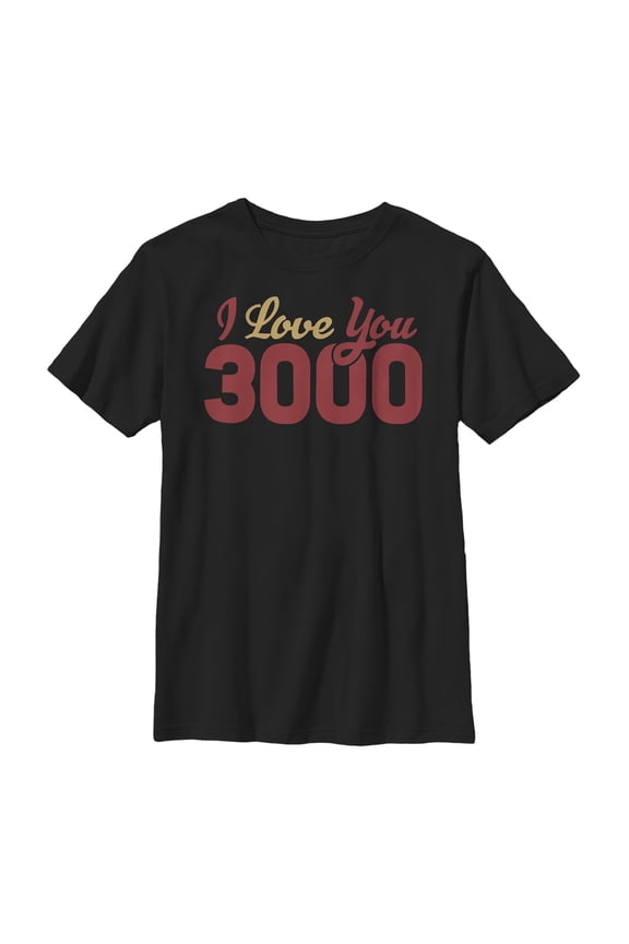 Boy's Marvel Iron Man Love 3000 Script Graphic Tee Black X Large