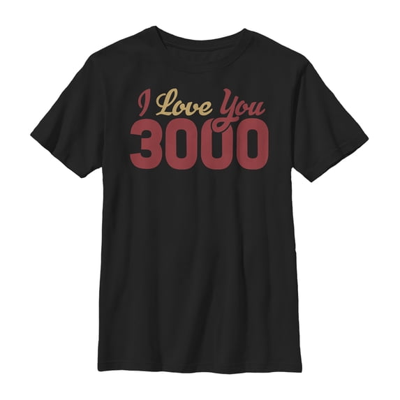 Boy's Marvel Iron Man Love 3000 Script Graphic Tee Black X Small