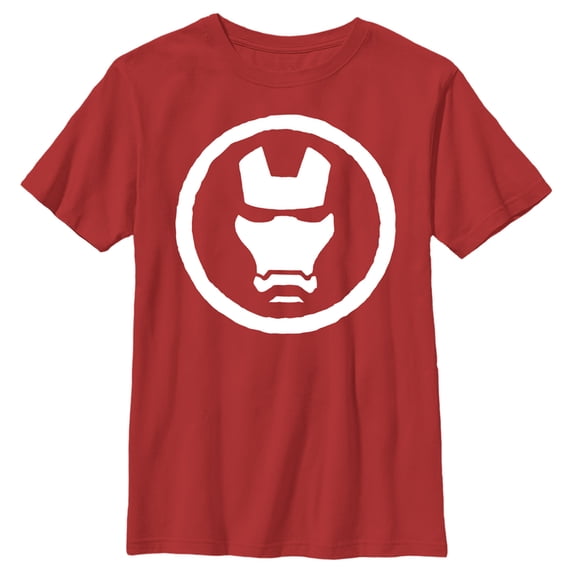 Boy's Marvel Iron Man Minimalist Mask Stamp Graphic Tee Red Large