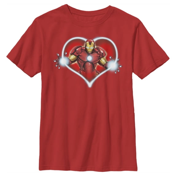 Boy's Marvel Iron Man Repulsors Heart Graphic Tee Red X Small