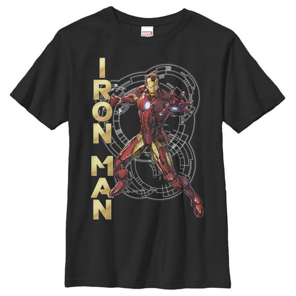 Boy's Marvel Iron Man Technology Graphic Tee Black Large