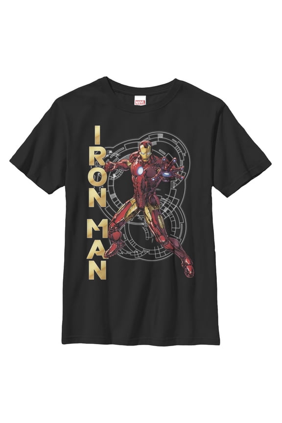 Boy's Marvel Iron Man Technology Graphic Tee Black Large