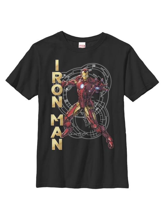 Boy's Marvel Iron Man Technology Graphic Tee Black Medium