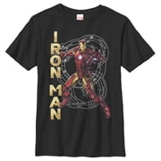 Boy's Marvel Iron Man Technology Graphic Tee Black Small