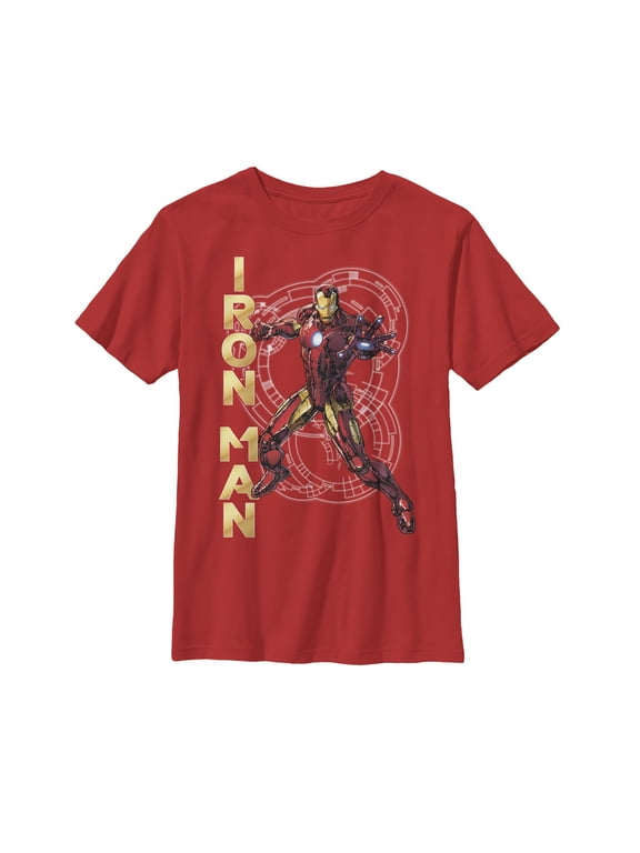 Boy's Marvel Iron Man Technology Graphic Tee Red Small