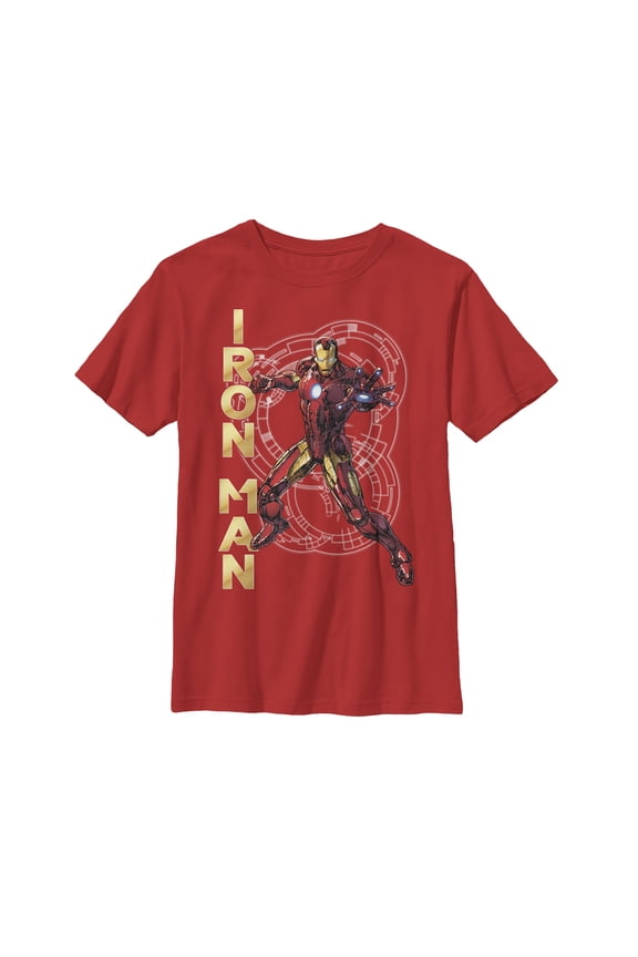 Boy's Marvel Iron Man Technology Graphic Tee Red Small