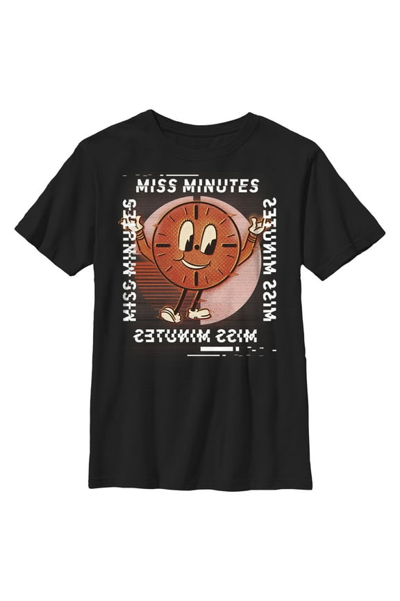 Boy's Marvel Loki Miss Minutes Glitch  Graphic Tee Black Large