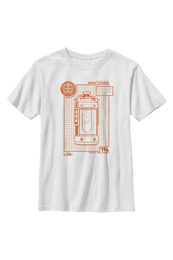 Boy's Marvel Loki Reset Charge Graphic Tee White Large