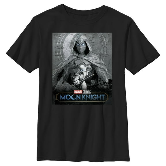 Boy's Marvel: Moon Knight Dual Identity Poster Graphic Tee Black Small