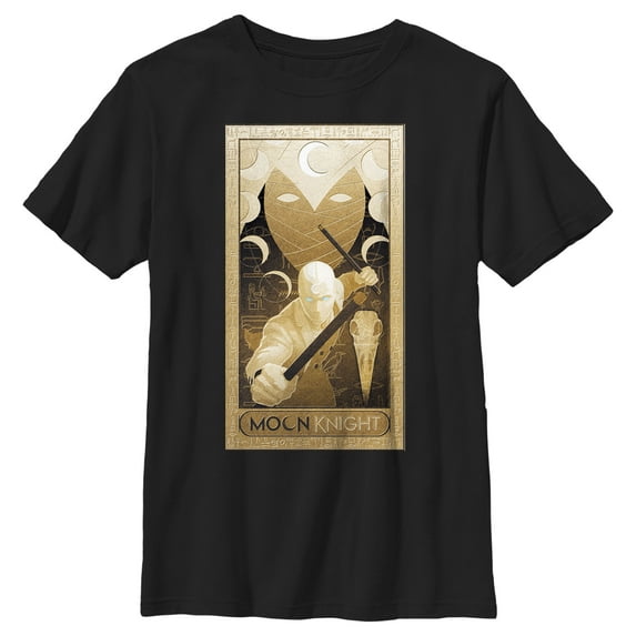 Boy's Marvel: Moon Knight Hieroglyph Poster Graphic Tee Black Medium