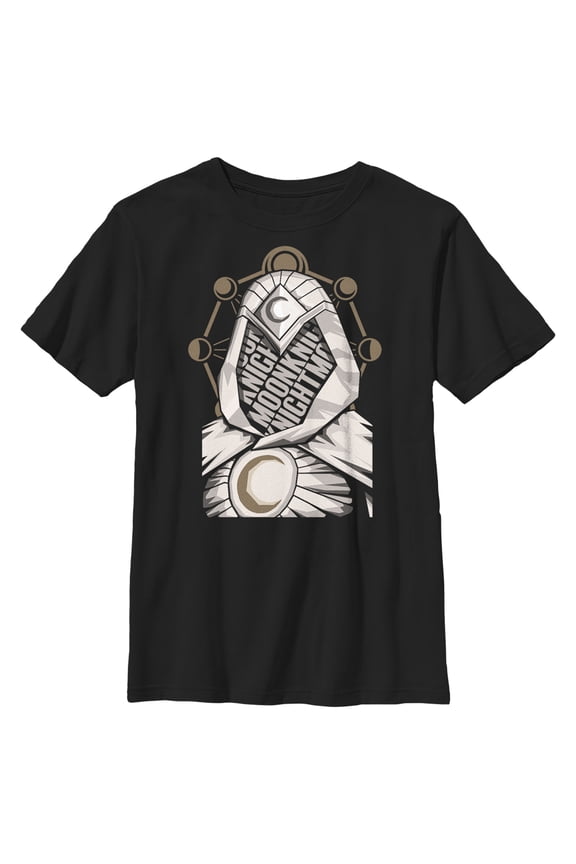 Boy's Marvel: Moon Knight Mask Cutout Graphic Tee Black Small