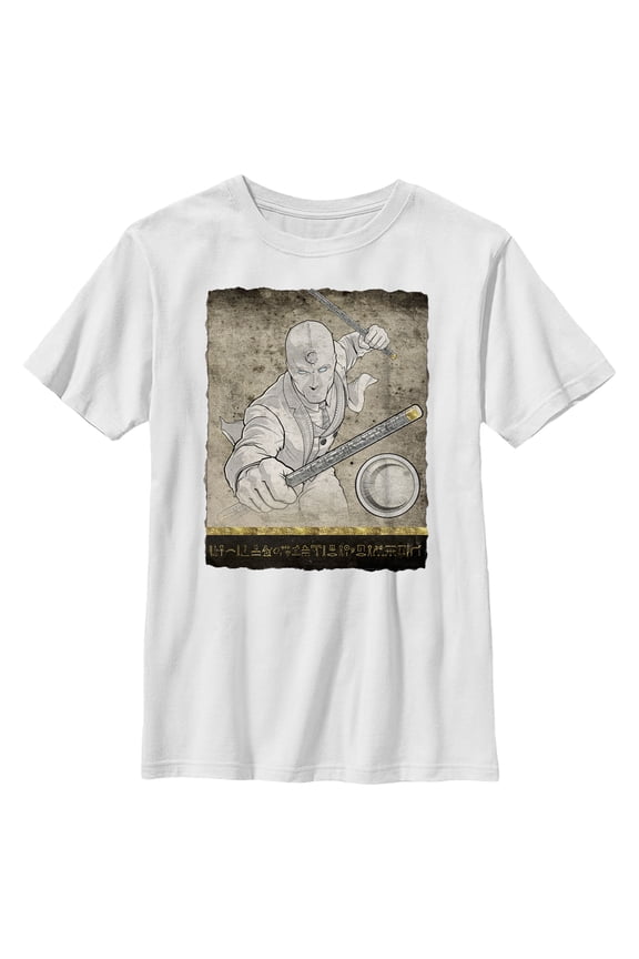 Boy's Marvel: Moon Knight Mr. Knight Action Pose Graphic Tee White Large