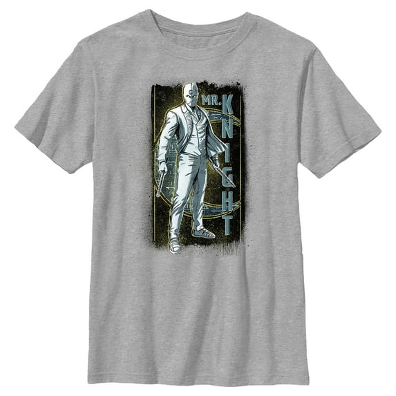 Boy's Marvel: Moon Knight Sketch Portrait of Mr. Knight Graphic Tee Athletic Heather X Large