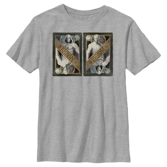 Boy's Marvel: Moon Knight Two Personalities Playing Cards Graphic Tee Athletic Heather Large