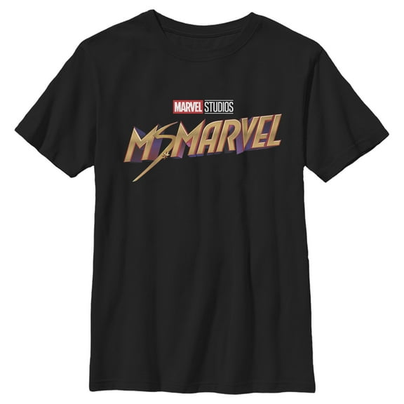 Boy's Marvel: Ms. Marvel Classic Logo  Graphic Tee Black Large
